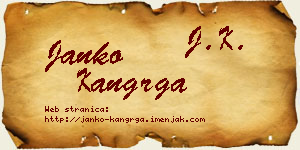 Janko Kangrga vizit kartica